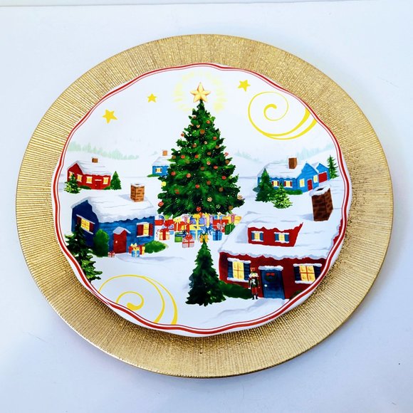 Crofton Dining Crofton Holiday Charger And Plate Set Nwt Boxed 3